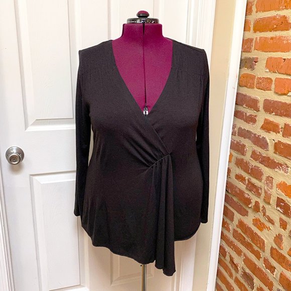 Lane Bryant Tops - NWT Lane Bryant V-Neck Draped Front Wrap Look Top
